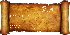Röck Aliz névjegykártya